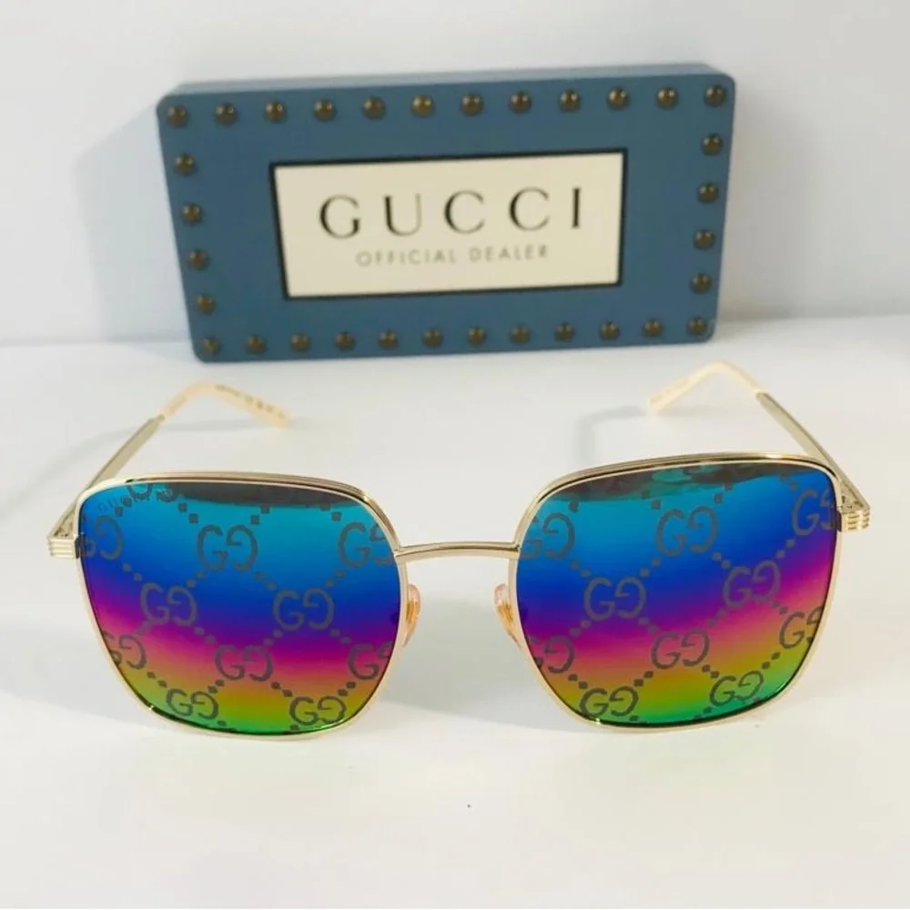 - 💯- New Authentic GUCCI Multicolor Square Ladies Sunglasses GG0802S 004 57